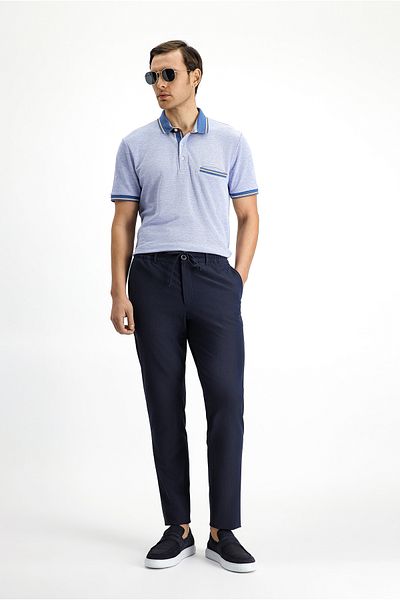 Kiğılı Super Slim Fit Extra Slim Fit Elastic Waist String Seersucker Lycra Classic Fabric Trousers