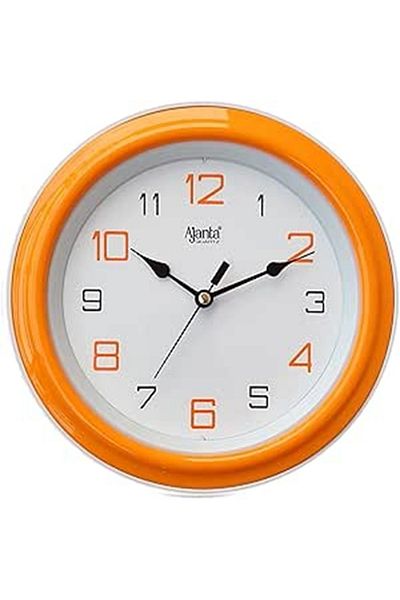 ajanta Plastic Abstract Round Motion Analog Clock (20.5 X 20.5 X 3.5 Cm, Orange)