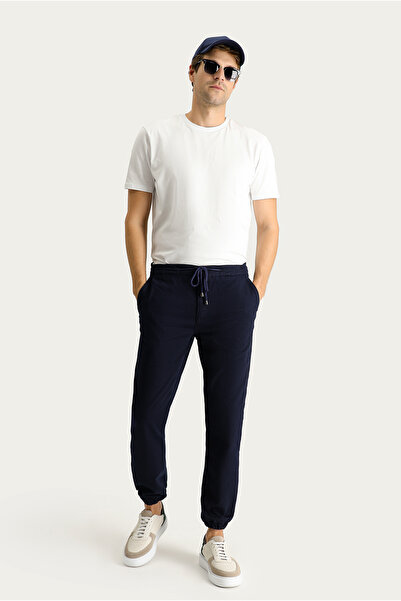 Kiğılı Slim Fit Dar Kesim Beli Lastikli Ipli Likralı Pantolon