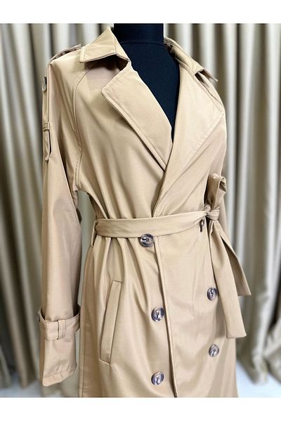 VELLICHOR Waist Trench Coat Camel