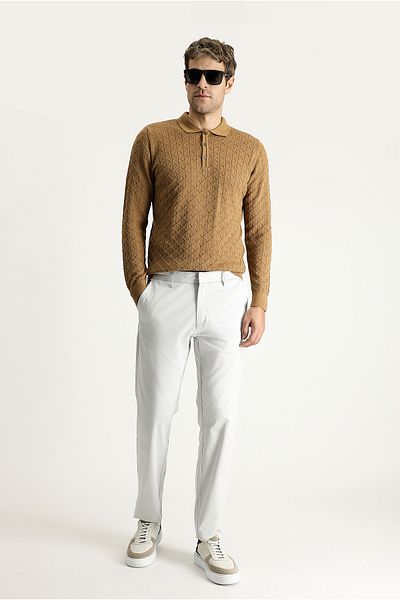 Kiğılı Regular Fit Lycra Satin Canvas / Chino Pants