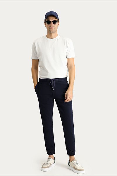 Kiğılı Slim Fit Slim Fit Lycra Trousers with Elastic Waist and Drawstring