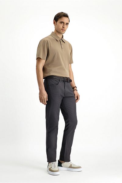 Kiğılı Slim Fit Slim Fit Lycra Patterned Canvas / Chino Trousers