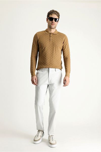 Kiğılı Regular Fit Lycra Satin Canvas / Chino Pants