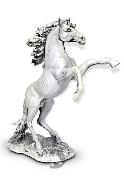 Tual Hobi Sanat Dekoratif Şaha Kalkan At Heykel Biblo 32x28 Cm