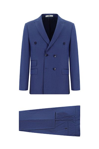 Kiğılı Super Slim Fit Extra Slim Fit Striped Double Breasted Suit