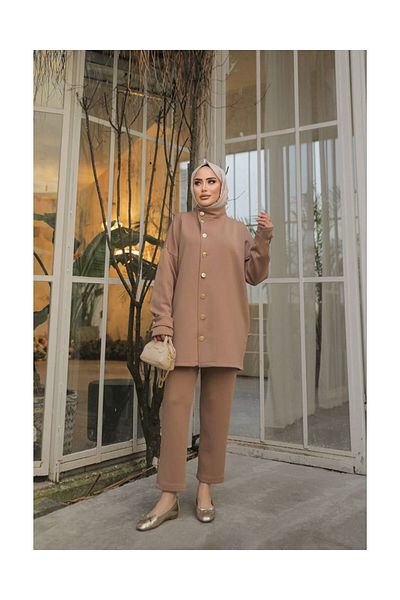 VELLICHOR 1239 Hakim Collar Scuba Suit Camel