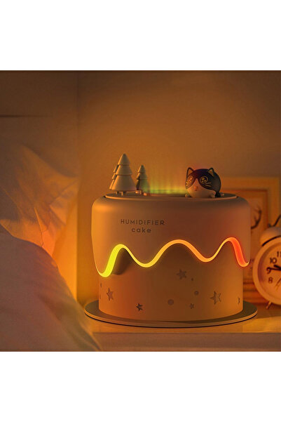 miraza Difuzor de Ulei Esential si Aromaterapie, 300 ml, Lumina RGB, Model Tort Pisica, Alimentare USB
