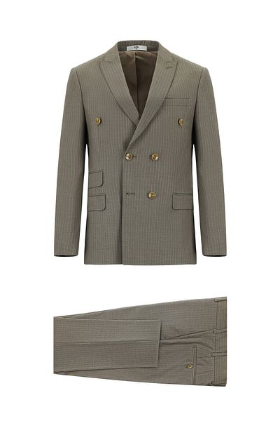 Kiğılı Super Slim Fit Extra Slim Fit Striped Double Breasted Suit