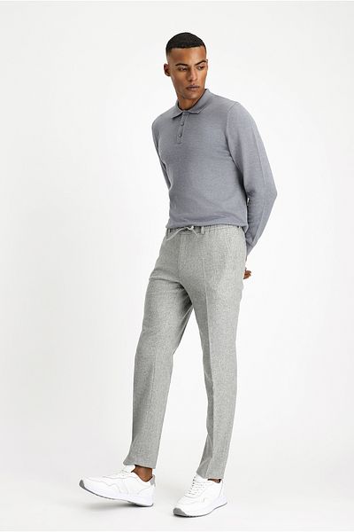 Kiğılı Slim Fit Slim Fit Woolen Elastic Waist Drawstring Classic Trousers