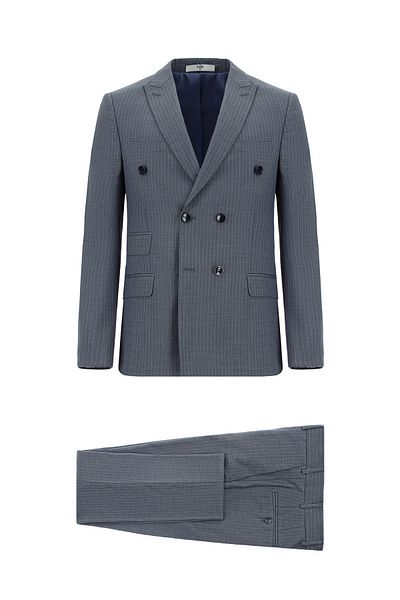 Kiğılı Super Slim Fit Extra Slim Fit Striped Double Breasted Suit