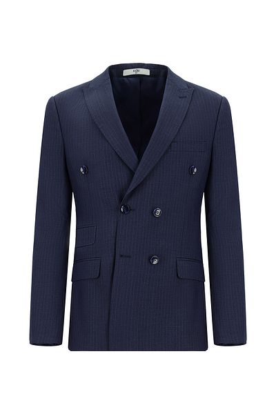 Kiğılı Super Slim Fit Extra Slim Fit Striped Double Breasted Suit