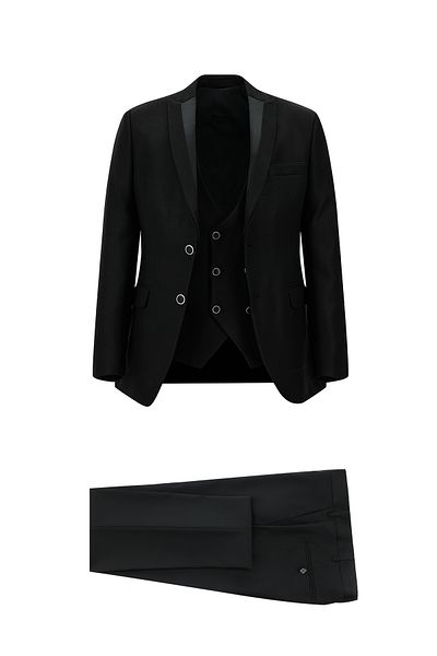Kiğılı Pointed Collar Slim Fit Tuxedo - With Vest and Groom Suit