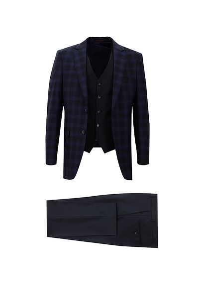 Abdullah Kiğılı Woolen Regular Fit Combination Vest Suit