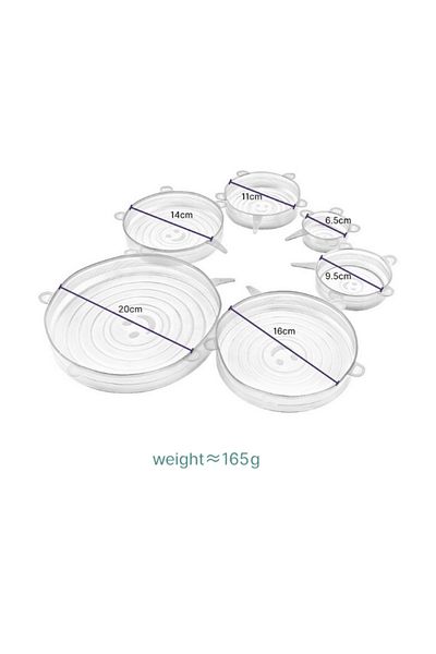Generic Silicone Pot Lids (Set of 6) - White