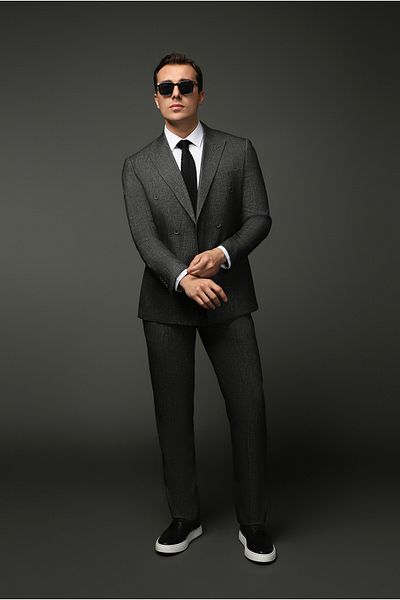 Kiğılı Slim Fit Slim Fit Linen Blended Double Breasted Suit