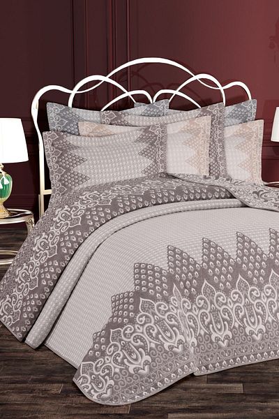 My Bed Home Collection طقم مفرش سرير مبطن من Deluxe Nergis Model