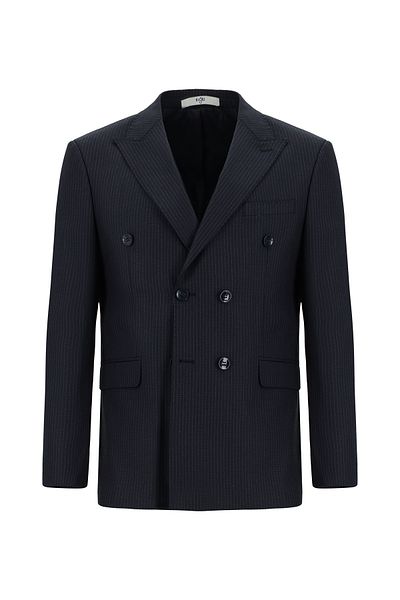 Kiğılı Slim Fit Slim Fit Striped Woolen Double Breasted Suit