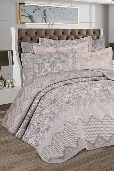 My Bed Home Collection طقم مفرش سرير مبطن موديل Deluxe Lily