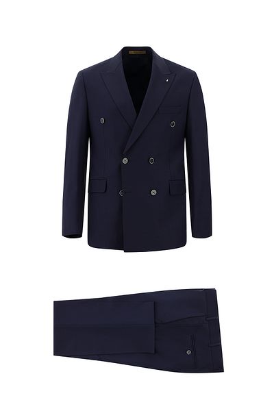 Abdullah Kiğılı Slim Fit Woolen Double Breasted Suit