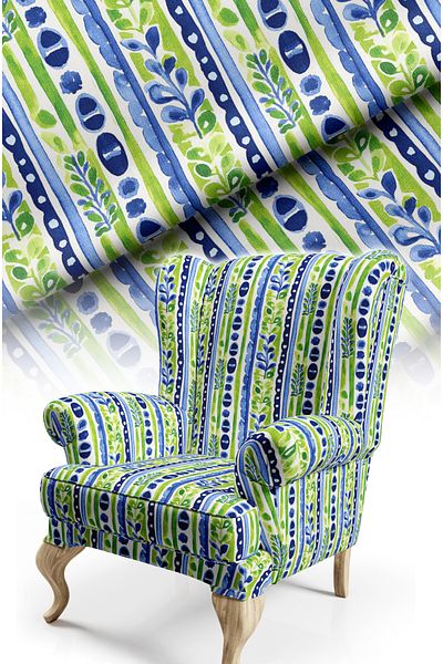 CANİLA Modern Ege Summer Patterned Upholstery Fabric. Cotton Lining Seating Fabric