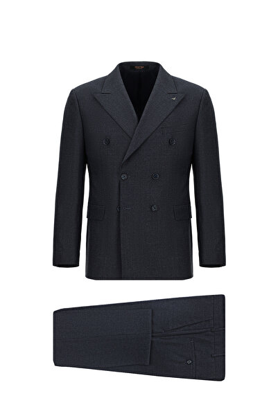 Kiğılı Regular Fit Çizgili Yün Kruvaze Takım Elbise