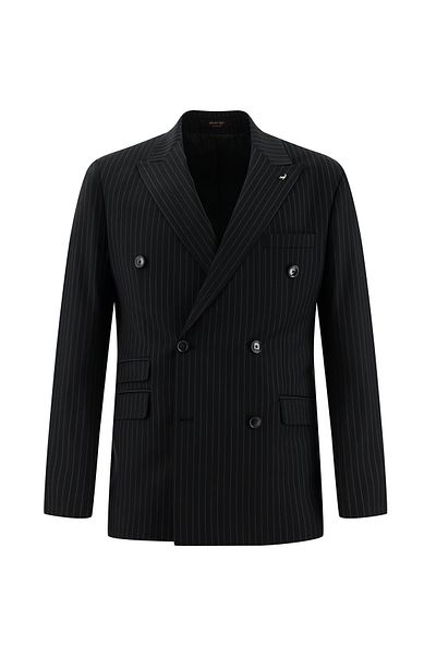 Abdullah Kiğılı Regular Fit Woolen Double Breasted Striped Suit