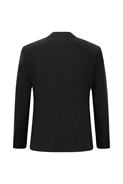 Abdullah Kiğılı Slim Fit Slim Fit Woolen Striped Double-Breasted Suit