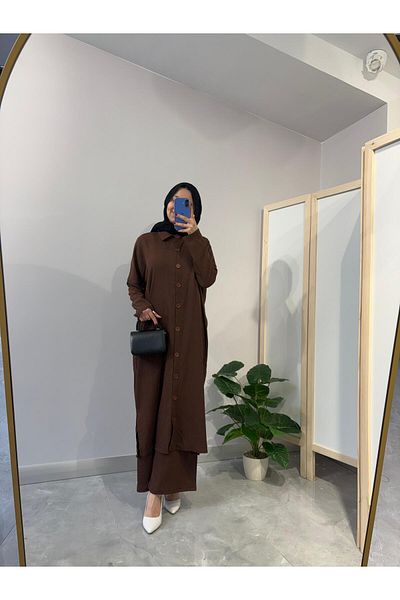 NİSUM MODA Bürümcük Long Cardigan Suit