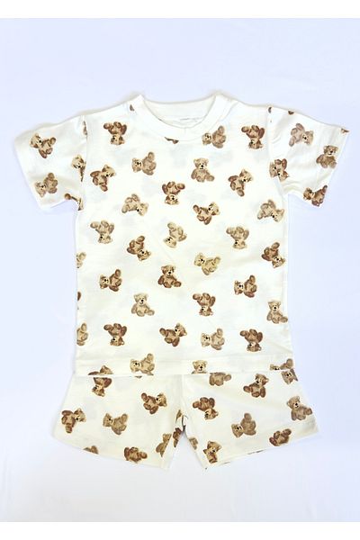 Drop Kids Mother Baby Pajama Set Combination Sitting Bear Shorts (Sold Individually)