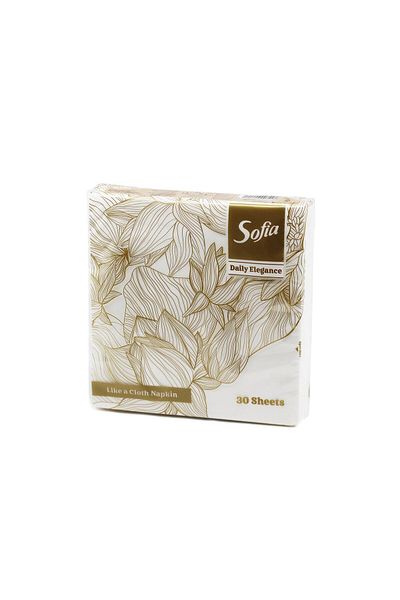 Sofia Fabric Textured Luxury White Napkin 33x33 - 30 Pieces