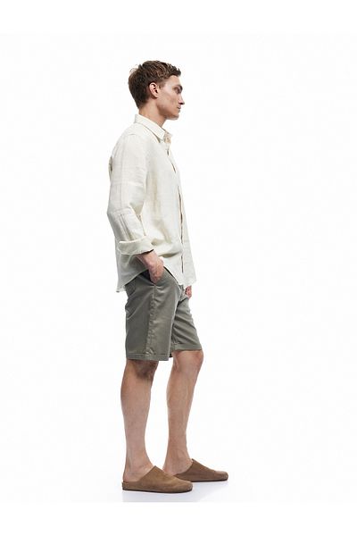 Koton Linen Cotton Blend Folded Leg Pocket Detail Lace-Up Buttoned Summer Shorts