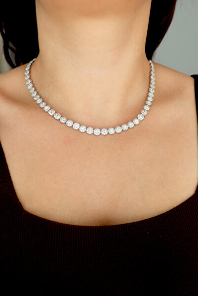 Silveranka 925 Ayar Gümüş Beyaz Su Yolu Kolye