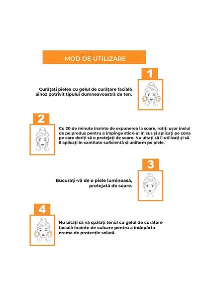 SİNOZ Sinoz Invisible Clear Suncare Stick SPF 50+ - Hidratant și calmant Protecție ridicată Transparent