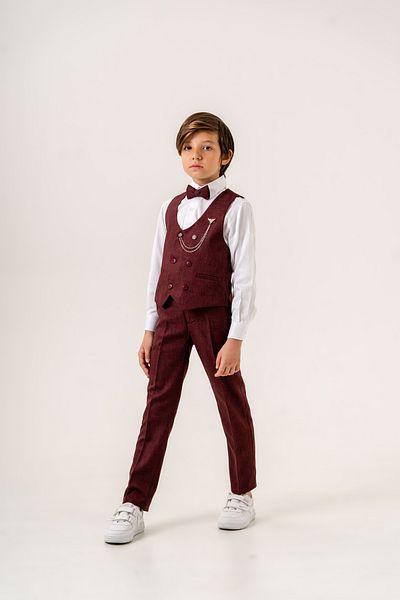 carino's kids Boy's Tuxedo Suit - Set of 4 with Vest, Bow Tie and Shirt