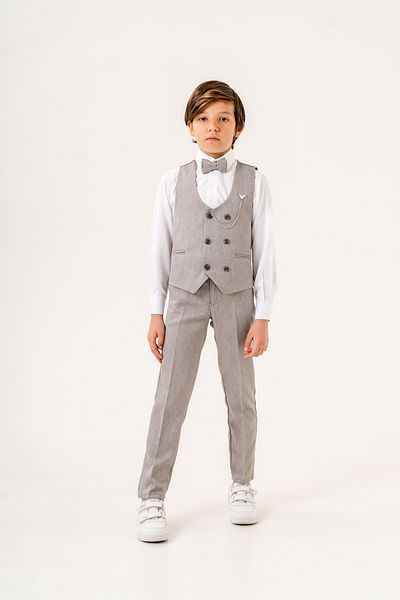 carino's kids Boy's Tuxedo Suit - Set of 4 with Vest, Bow Tie and Shirt