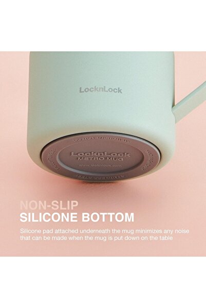 locknlock Metro Mug 355ml Mint – Double-Wall Insulated Stainless Steel Mug with Spill-Resistant Lid