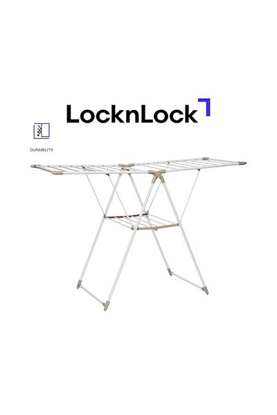locknlock Strong Laundry Drying Rack Beige/White Color
