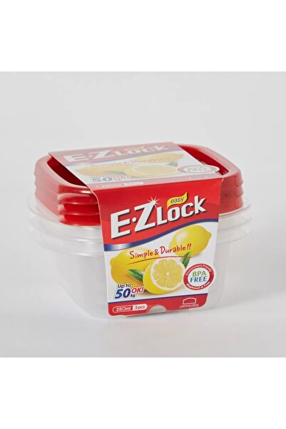 locknlock EzLock Square Container Set - 250ml (Set of 3)