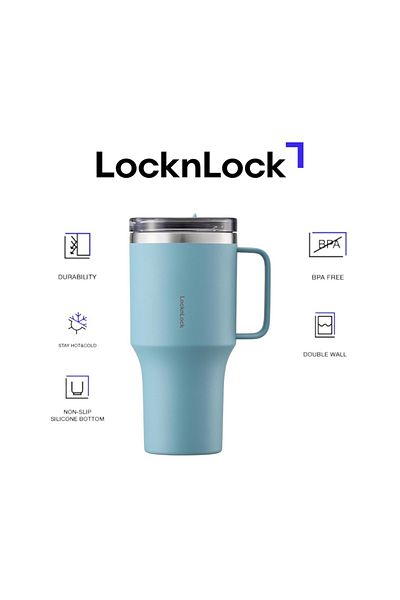 locknlock Metro Mug King Hot and Cold Beverages 820ml Blue