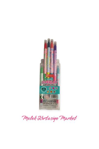 Mikro Colors Overlay 6+6 Color Highlighter with Cut and Round Tip