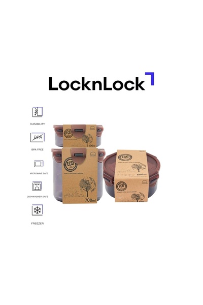locknlock Eco Round Food Container Pack – 100ml, 600ml & 700ml