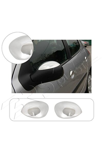 ServetDizaynOto Peugeot 206 Uyumlu 1998 Ve Üzeri Krom Ayna Kapağı 2 Parça Pas...