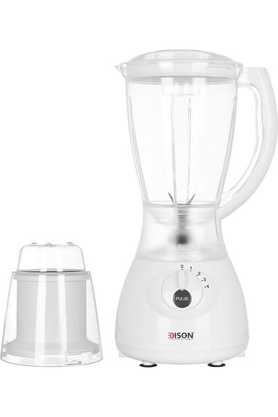 Edison خلاط كهربائي 2×1، 1.5 لتر، 550 واط، 4 سرعات - أبيض