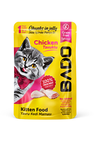 Bado Yavru Kedi Yaş Maması Parça Etli 85gr