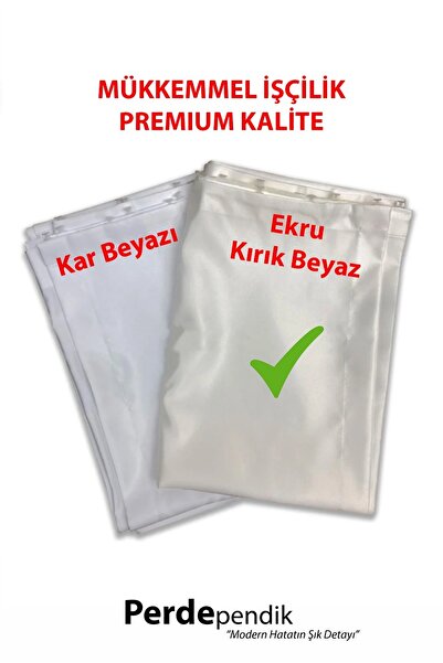 Emes Güneşlik Perde Ekru, Kırık Beyaz, Krem Güneşlik Perde Saten Lüks Kalın 1...