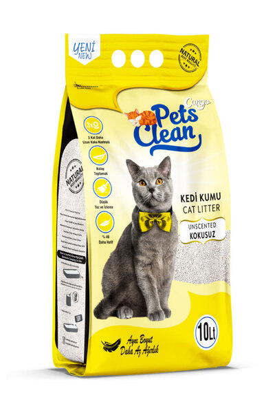 Pet's Clean Pets Clean Kedİ Kumu Natural (Kokusuz) 10LT