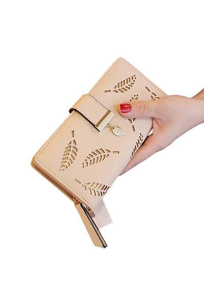 Generic Women's Wallet - Leaf - Beige