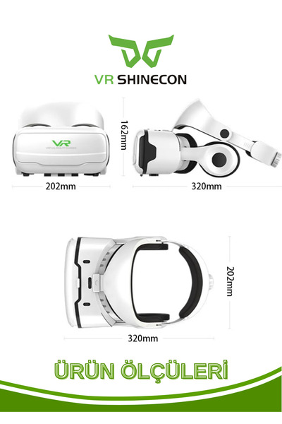 VR Shinecon G02ef Stereo Kulaklık 3d Sanal Gerçeklik Gözlükleri