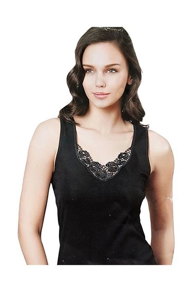 ALFA AKSESUAR 03 Şahinler Thick Strap Lace Black Undershirt